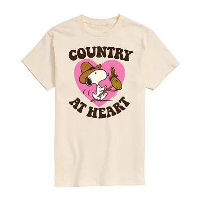 Mens Short Sleeve Peanuts Country At Heart Graphic T-Shirt