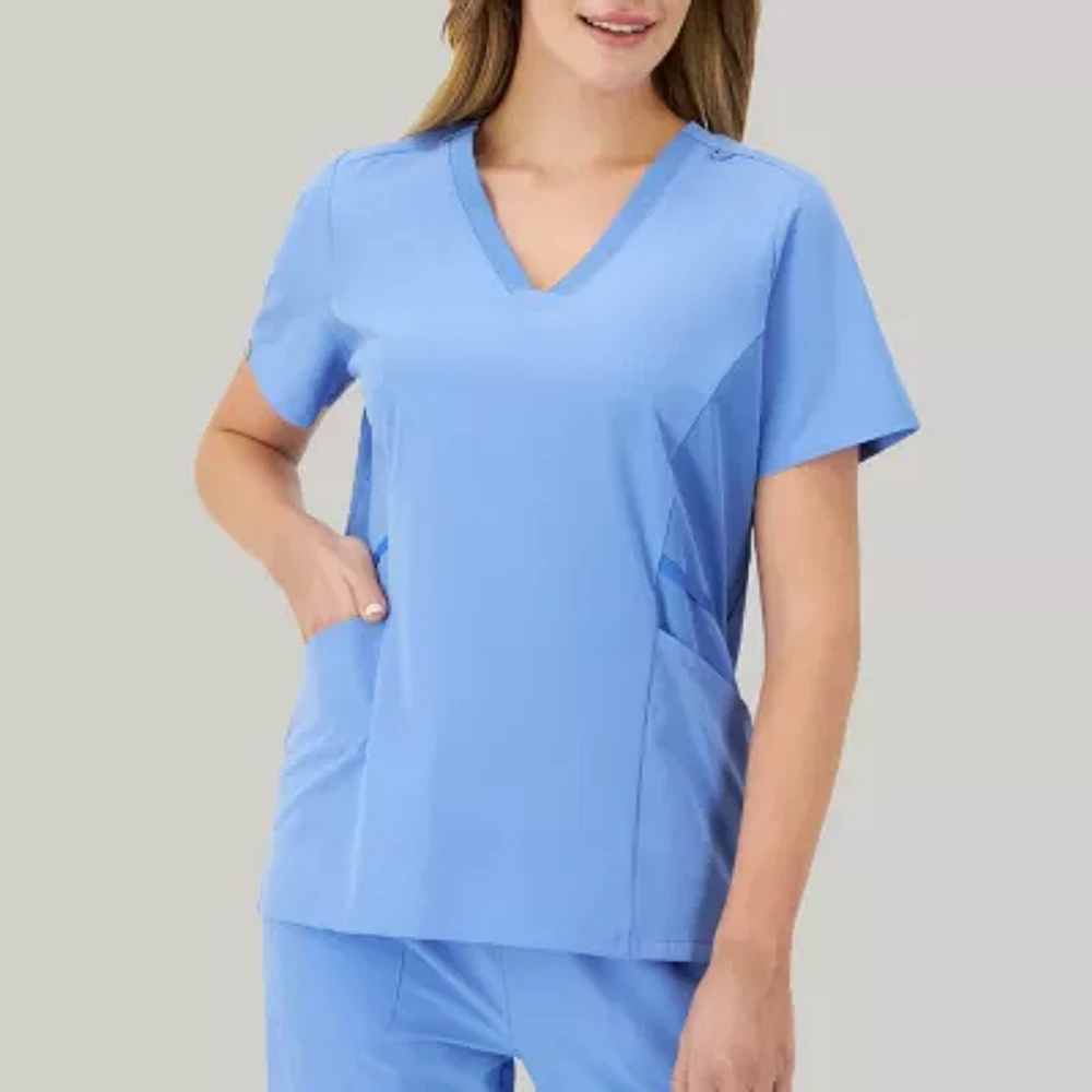 Hanes Womens V Neck Short Sleeve Tag Free Scrub Top