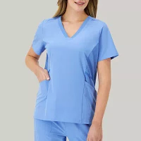 Hanes Womens V Neck Short Sleeve Tag Free Scrub Top