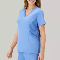Hanes Womens V Neck Short Sleeve Tag Free Scrub Top