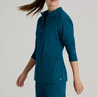 Barco One Bow894 Venture 4-Pocket Banded Collar Warm-Up Womens Wrinkle Resistant Scrub Jacket