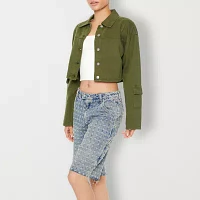 Forever 21 Twill Cargo Lightweight Womens Juniors Cropped Jacket