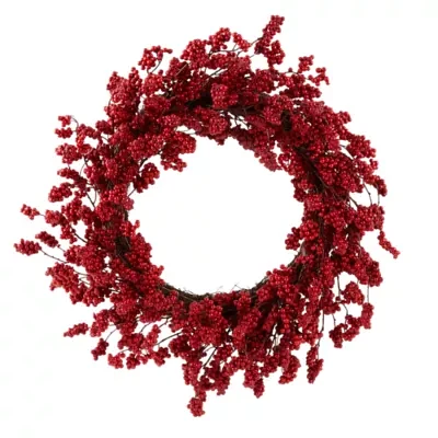 North Pole Trading Co. Red Berry Indoor Christmas Wreath