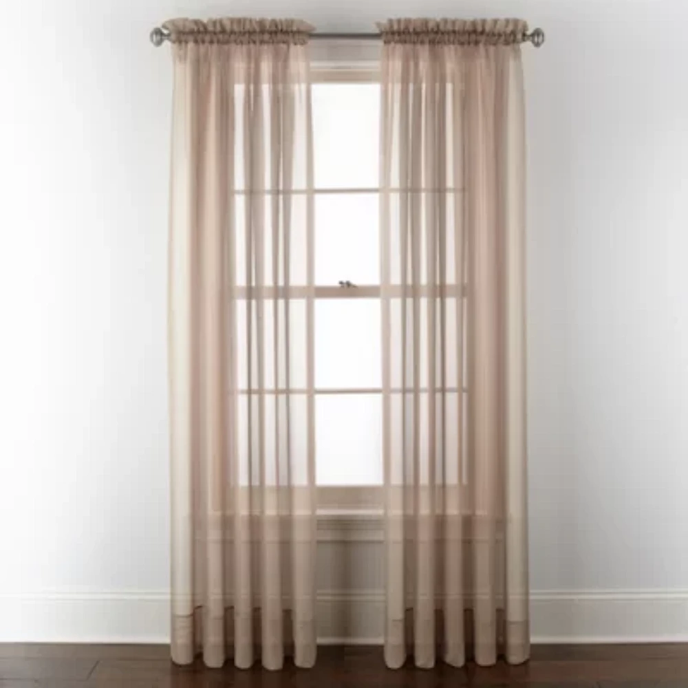 Liz Claiborne Lisette Rod Pocket Sheer Single Curtain Panel
