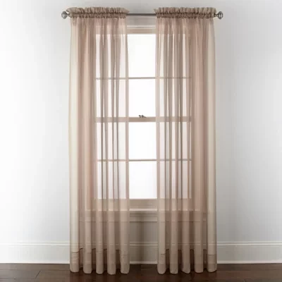Liz Claiborne Lisette Rod Pocket Sheer Single Curtain Panel