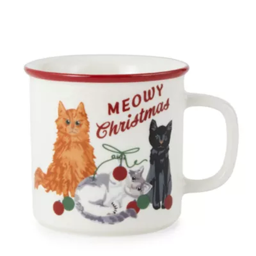 North Pole Trading Co. Meowy Christmas Coffee Mug