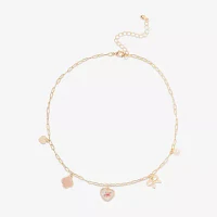 Bijoux Bar Delicates Gold Tone Womens Simulated Pearl Bow Clover Flower 16 Inch Pendant Necklace