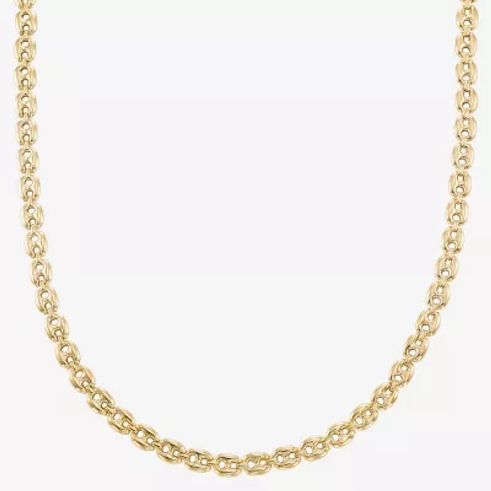 Made in Italy Womens 14K Gold Over Silver 18 Inch Mariner Chain Necklace