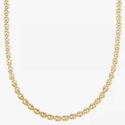 Made in Italy Womens 14K Gold Over Silver 18 Inch Mariner Chain Necklace