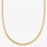 Made in Italy Womens 14K Gold Over Silver 18 Inch Mariner Chain Necklace