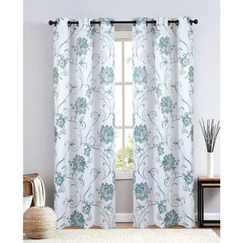 Regal Home Hendrix Grommet Top Blackout Set of 2 Curtain Panel