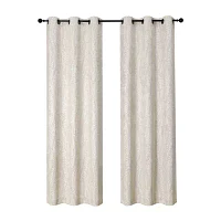 Regal Home Joelle Embossed Grommet Top Energy Saving Blackout Set of 2 Curtain Panel