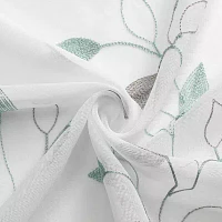Regal Home Cedar Embroidered Grommet Top Sheer Set of 2 Curtain Panel