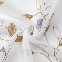 Regal Home Cedar Embroidered Grommet Top Sheer Set of 2 Curtain Panel