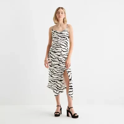 by&by Womens Sleeveless Animal A-Line Dress Juniors