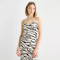 by&by Womens Sleeveless Animal A-Line Dress Juniors