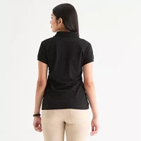 IZOD Juniors Womens Short Sleeve Polo Shirt