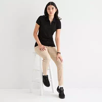IZOD Juniors Womens Short Sleeve Polo Shirt