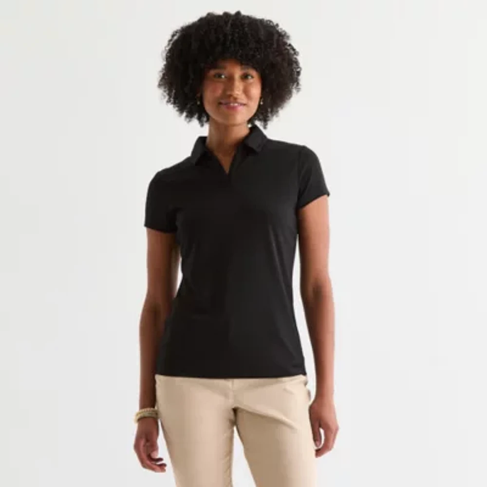 IZOD Juniors Performance Womens Short Sleeve Polo Shirt