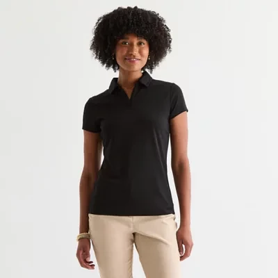 IZOD Juniors Performance Womens Short Sleeve Polo Shirt