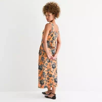 a.n.a Linen Blend Womens Square Neck Sleeveless Tank Top