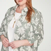 Alfred Dunner Copper Canyon Womens 3/4 Sleeve Layered Top Plus