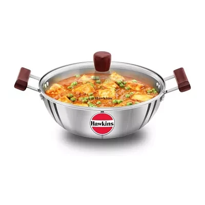 Hawkins Stainless Steel 4 Liter Deep Kadhai Pan