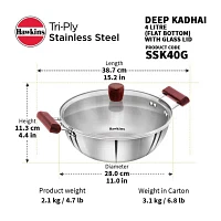 Hawkins Stainless Steel 4 Liter Deep Kadhai Pan