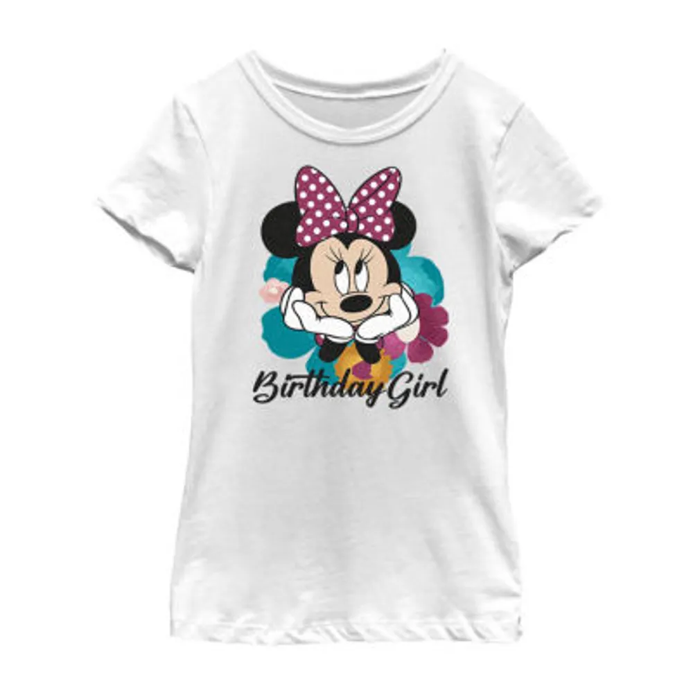 Little & Big Girls Crew Neck Short Sleeve Minnie Mouse Graphic T-Shirt