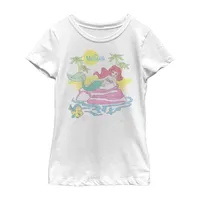 Little & Big Girls Disney Crew Neck Short Sleeve Ariel Graphic T-Shirt