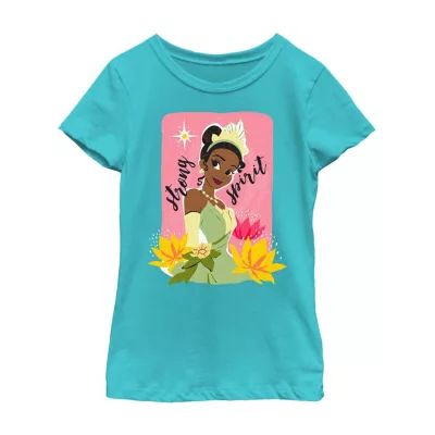 Little & Big Girls Disney Crew Neck Short Sleeve Princess The Frog Graphic T-Shirt