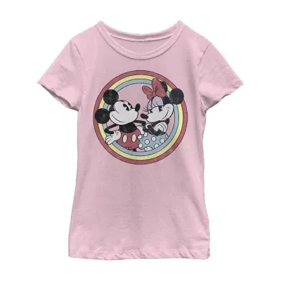 Little & Big Girls Disney Crew Neck Short Sleeve Mickey and Friends Graphic T-Shirt