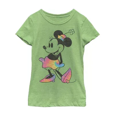 Little & Big Girls Crew Neck Short Sleeve Minnie Mouse Graphic T-Shirt