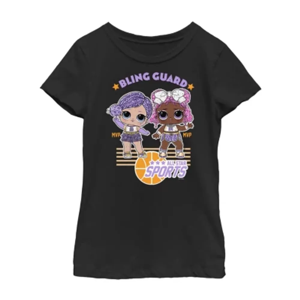 Little & Big Girls Crew Neck Short Sleeve LOL Graphic T-Shirt