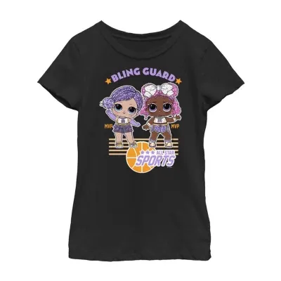 Little & Big Girls Crew Neck Short Sleeve LOL Graphic T-Shirt