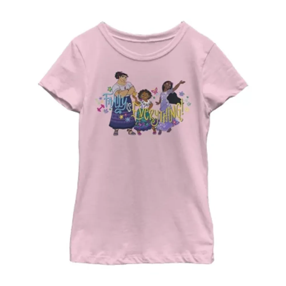 Little & Big Girls Disney Crew Neck Short Sleeve Encanto Graphic T-Shirt