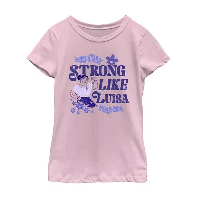 Little & Big Girls Disney Encanto Crew Neck Short Sleeve Graphic T-Shirt