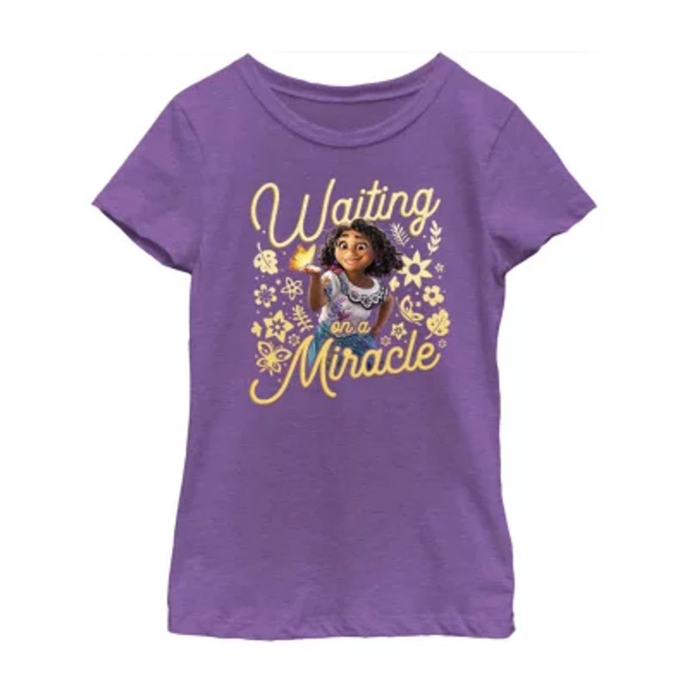 Little & Big Girls Disney Crew Neck Short Sleeve Encanto Graphic T-Shirt