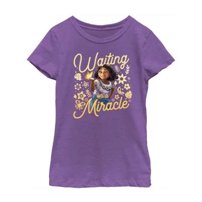 Little & Big Girls Disney Crew Neck Short Sleeve Encanto Graphic T-Shirt