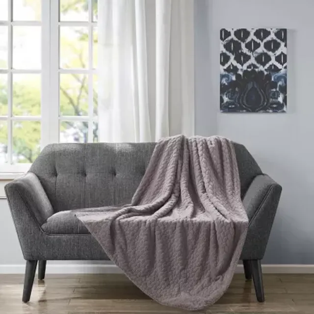 Embossed Faux-Fur Throw-JCPenney