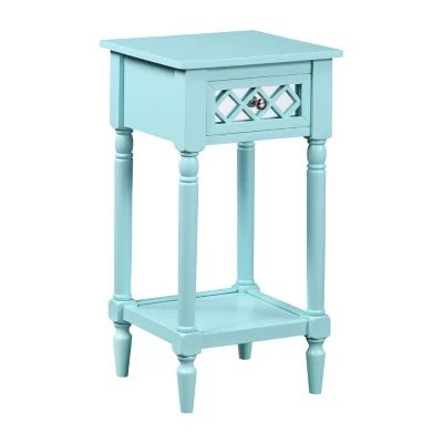 French Country Khloe 1-Drawer Accent Table with Shelf