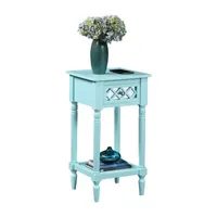 French Country Khloe 1-Drawer Accent Table with Shelf