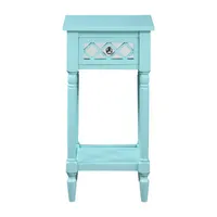 French Country Khloe 1-Drawer Accent Table with Shelf