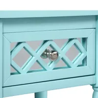 French Country Khloe 1-Drawer Accent Table with Shelf