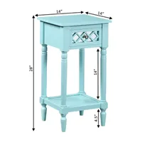 French Country Khloe 1-Drawer Accent Table with Shelf