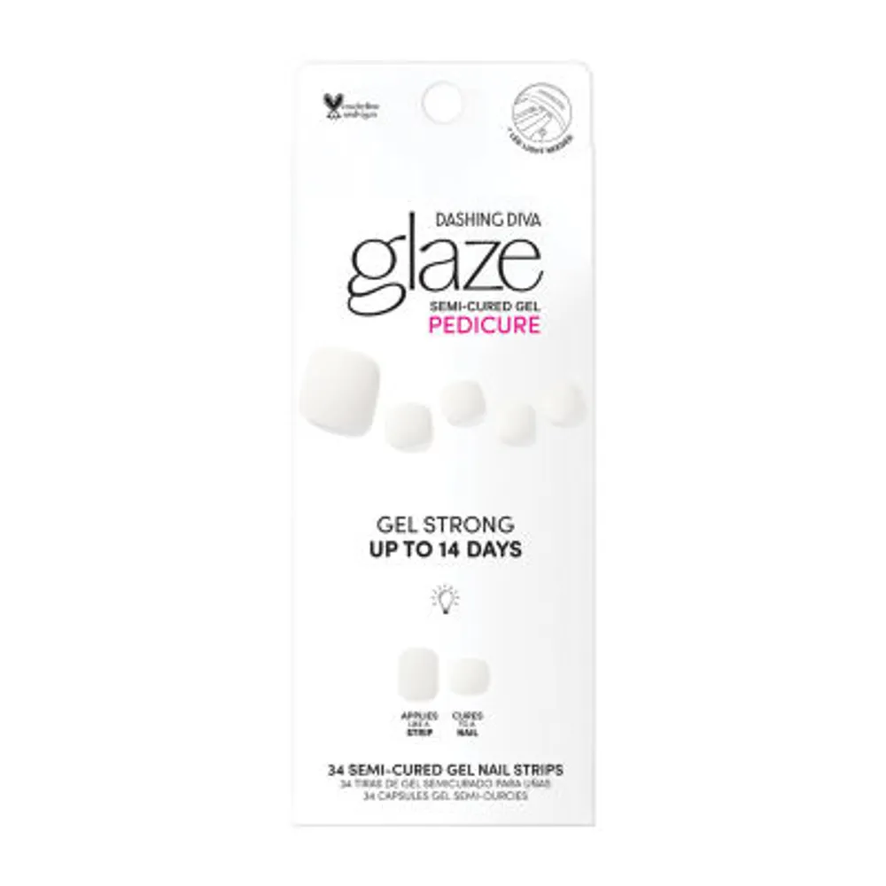 Dashing Diva Glaze Tone Up White Nail Pedi Strips Nail Appliques