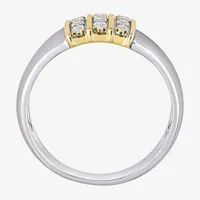 Mens Lab Created White Sapphire 10K Gold Sterling Silver Fashion Ring