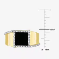 Mens 1/10 CT. T.W. Genuine Black Onyx 10K Gold Fashion Ring