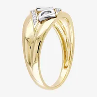 "Dad" Mens Diamond Accent Mined White 10K Gold Fashion Ring