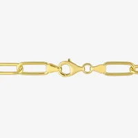 18K Gold Over Silver 9 Inch Solid Link Chain Bracelet